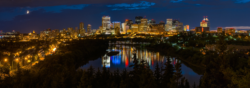 Edmonton skyline at night