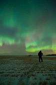 A lightly snow covered field east of Edmonton